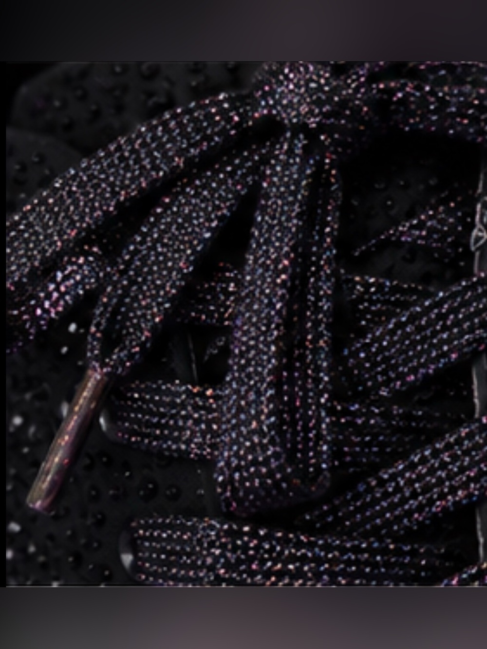 Black Rhinestone Crystal Platform LaceUp Sneakers with glittery laces size 9-9.5 - Picture 3 of 8